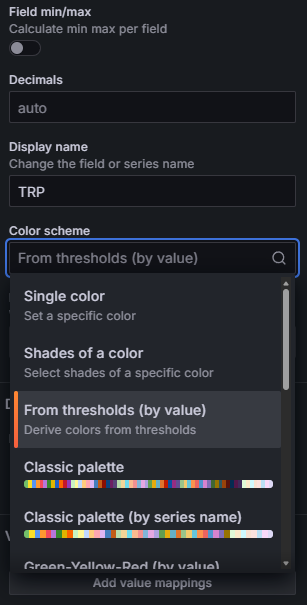 Color scheme thresholds